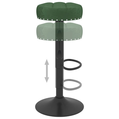 Tabourets de bar lot de 2 vert foncé velours