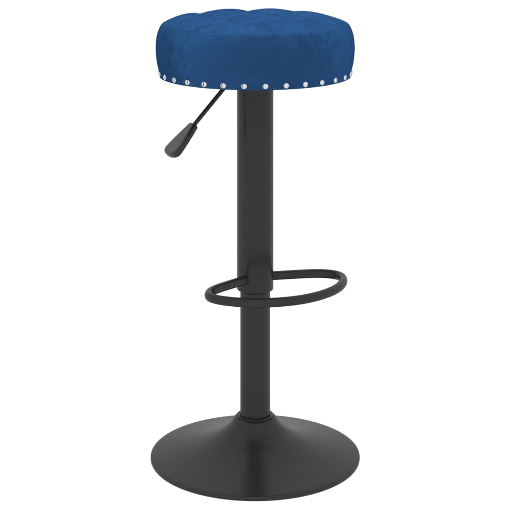 Tabourets de bar lot de 2 bleu velours