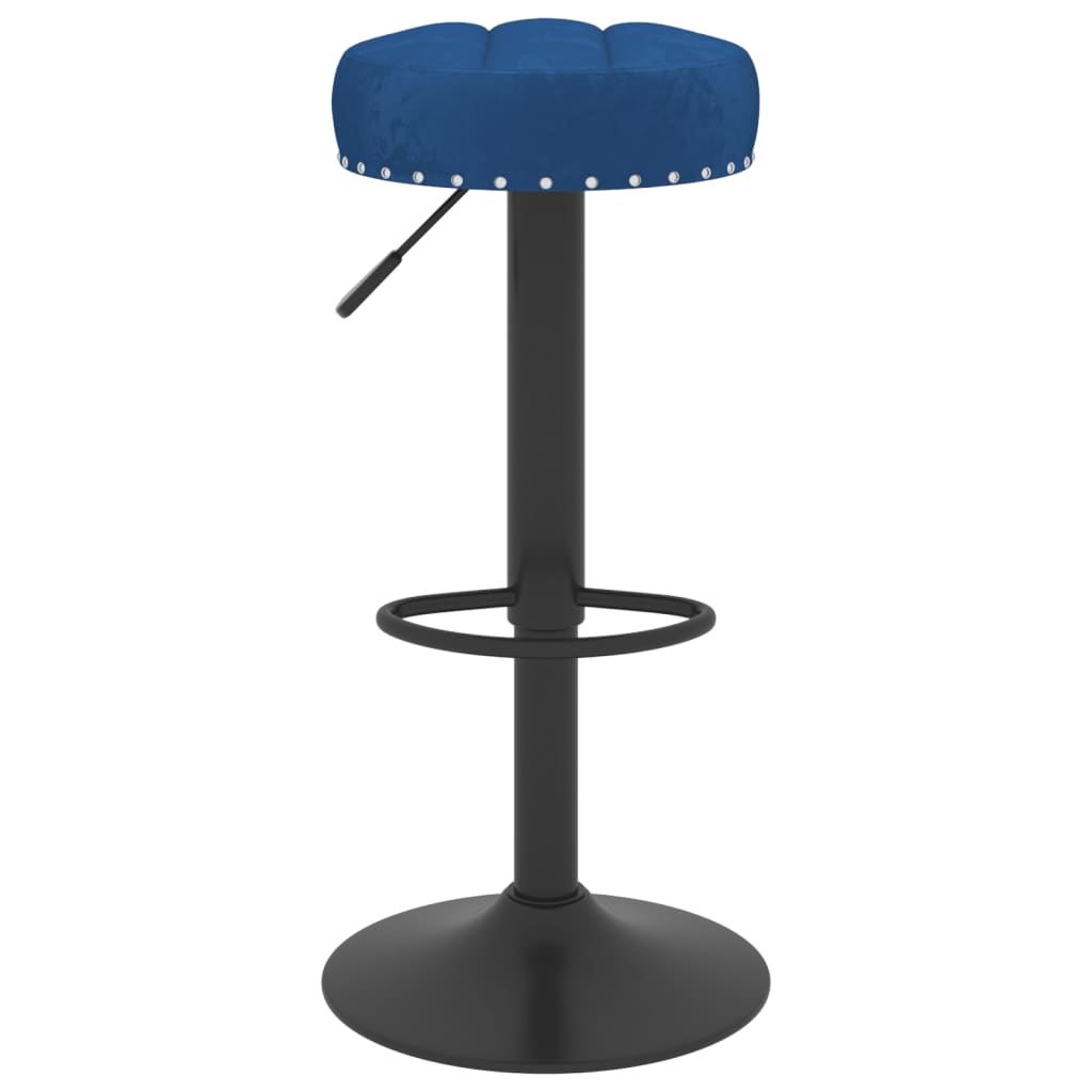 Tabourets de bar lot de 2 bleu velours