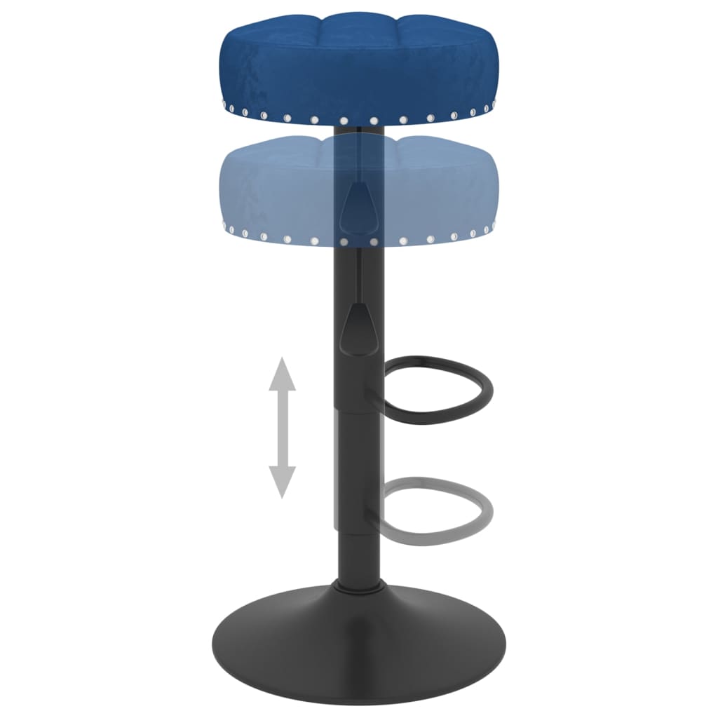 Tabourets de bar lot de 2 bleu velours