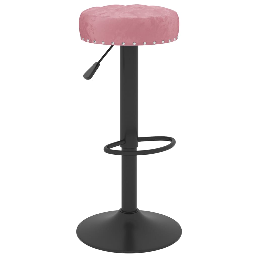 Tabourets de bar lot de 2 rose velours