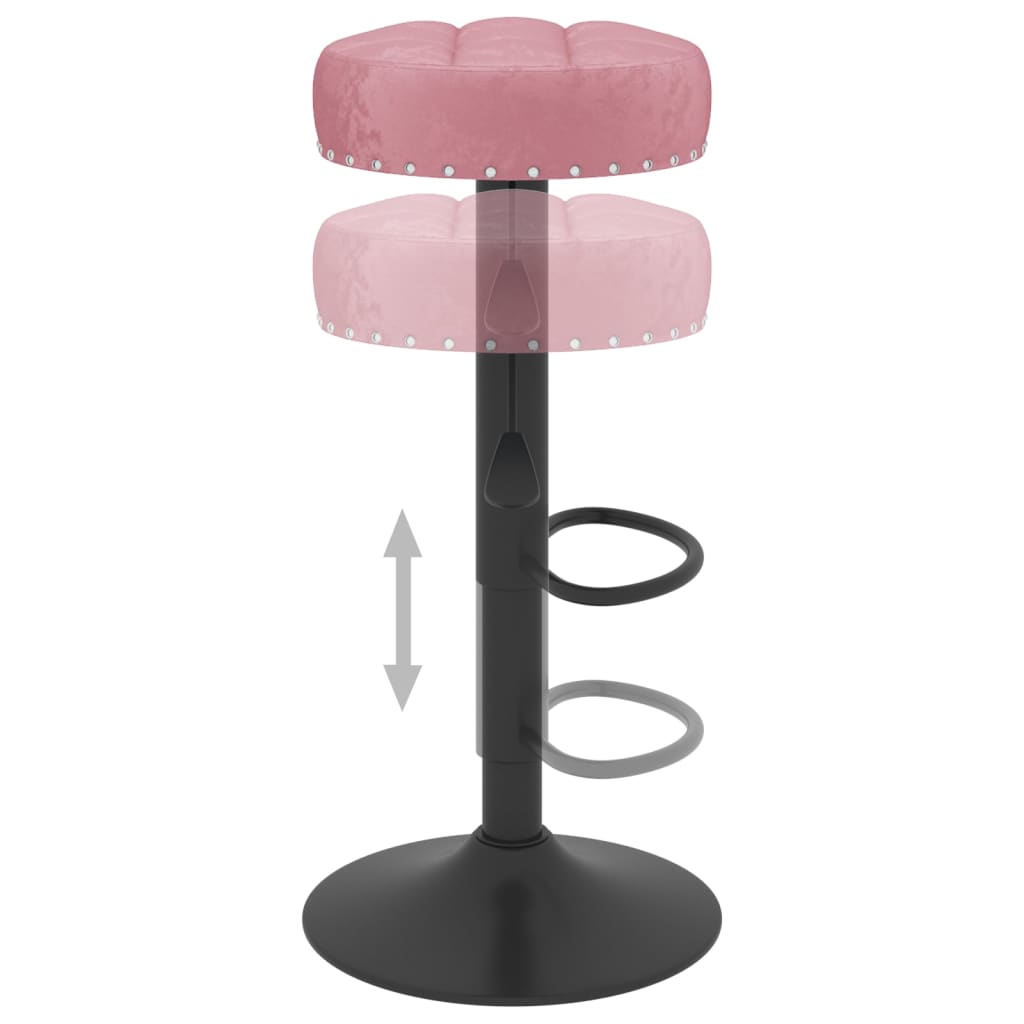 Tabourets de bar lot de 2 rose velours