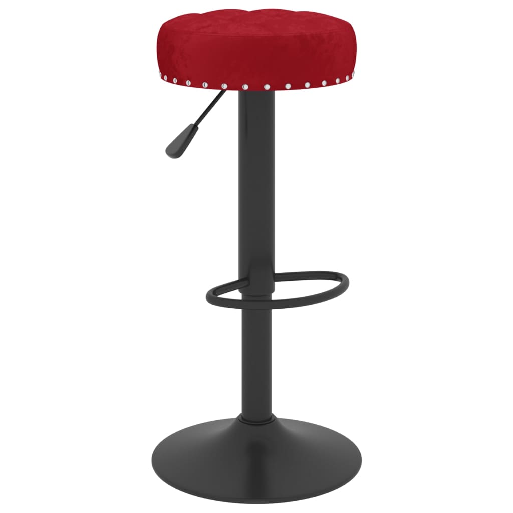 Tabourets de bar lot de 2 rouge bordeaux velours