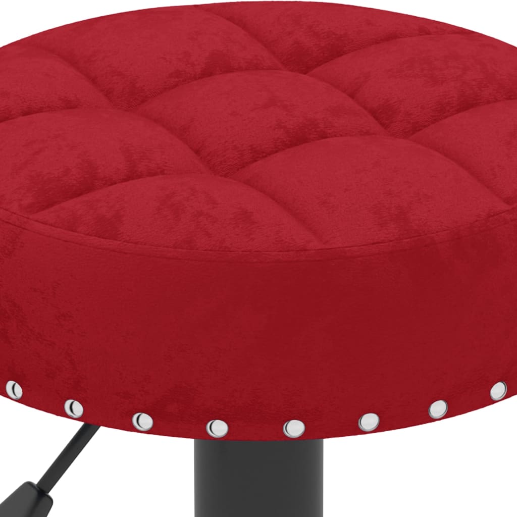 Tabourets de bar lot de 2 rouge bordeaux velours