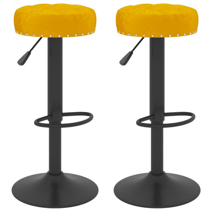 vidaXL Tabourets de bar lot de 2 jaune moutarde velours