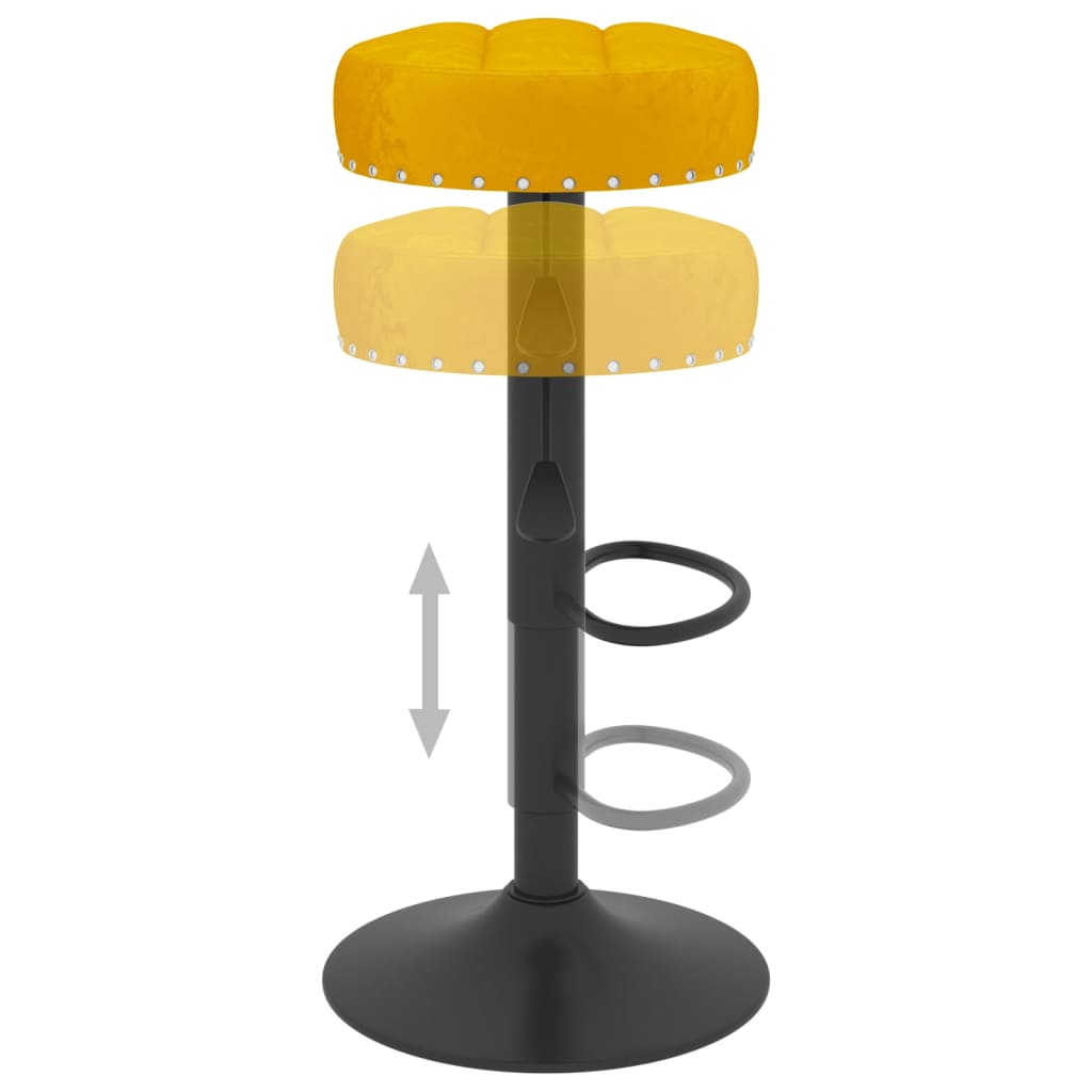 vidaXL Tabourets de bar lot de 2 jaune moutarde velours