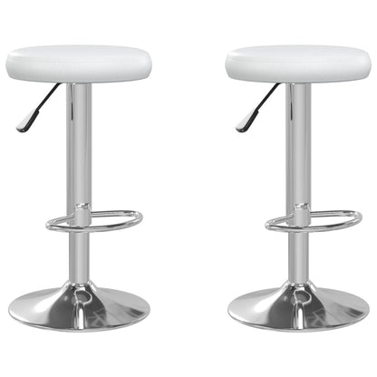 Tabourets de bar lot de 2 Blanc Similicuir