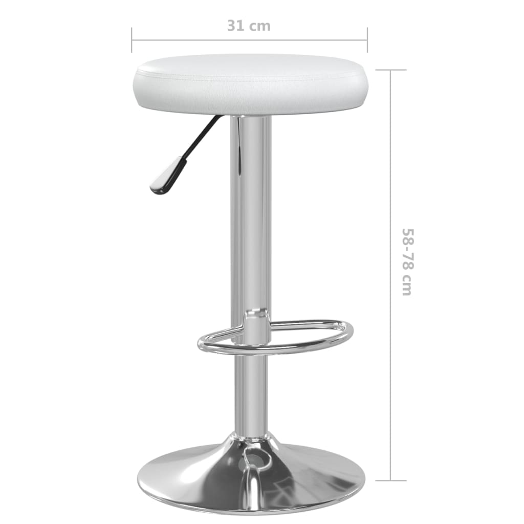 Tabourets de bar lot de 2 Blanc Similicuir