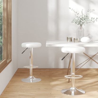 Tabourets de bar lot de 2 Blanc Similicuir