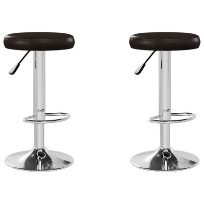 Tabourets de bar lot de 2 marron similicuir