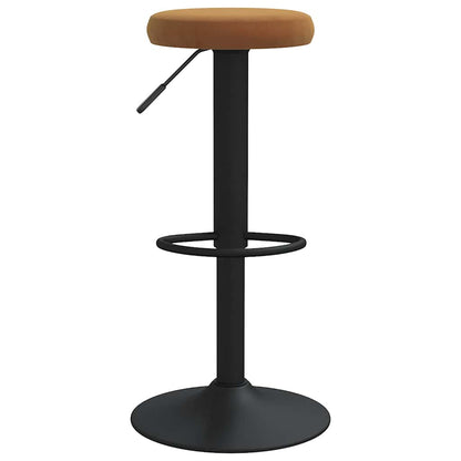 Tabourets de bar lot de 2 marron velours