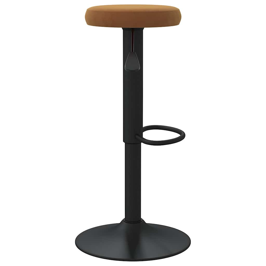 Tabourets de bar lot de 2 marron velours