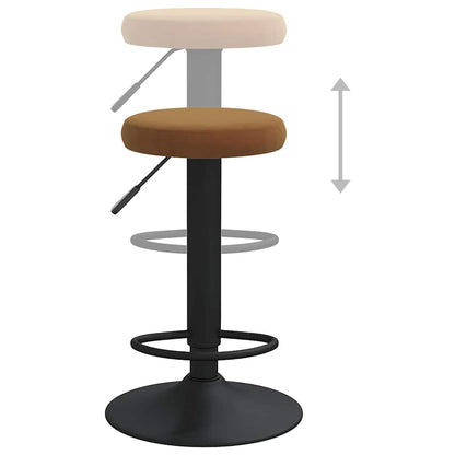 Tabourets de bar lot de 2 marron velours