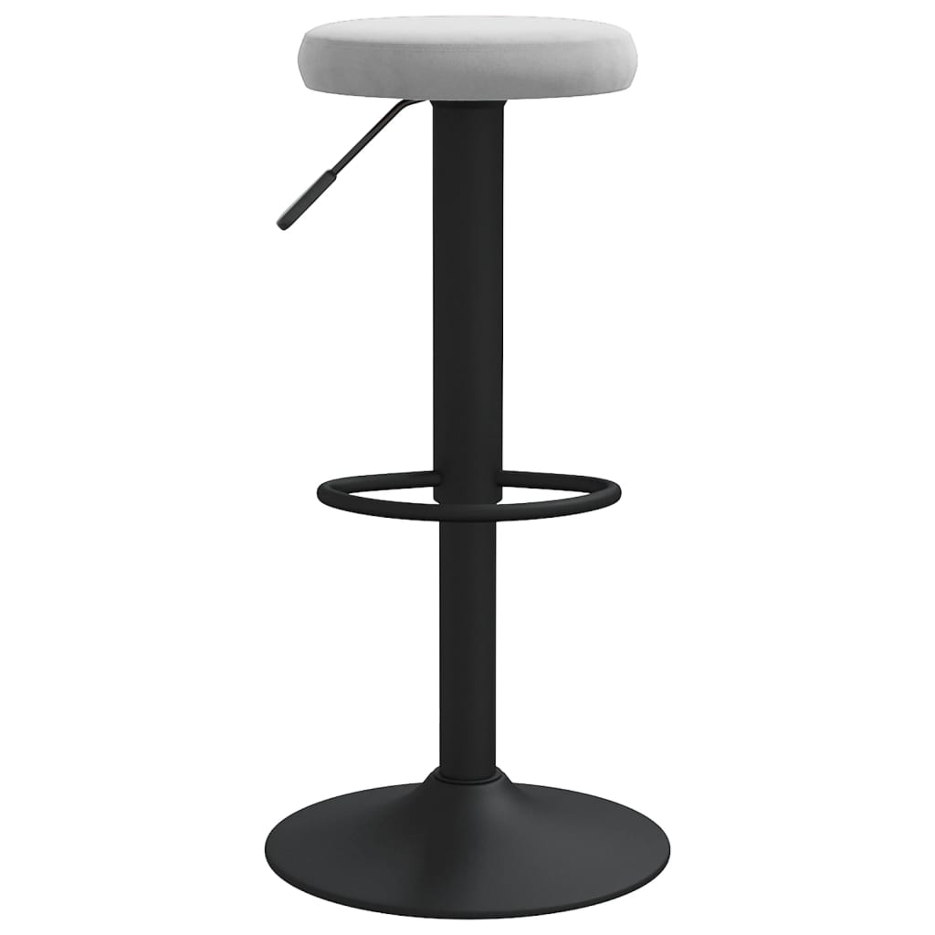 Tabourets de bar lot de 2 gris clair velours