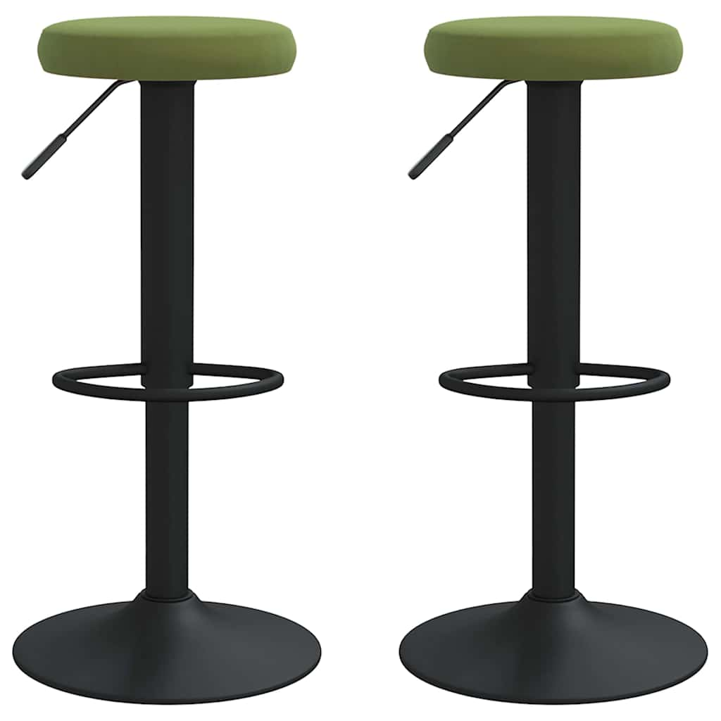 Tabourets de bar lot de 2 vert clair velours