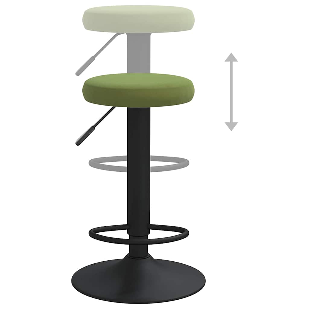 Tabourets de bar lot de 2 vert clair velours