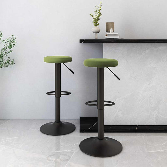 Tabourets de bar lot de 2 vert clair velours