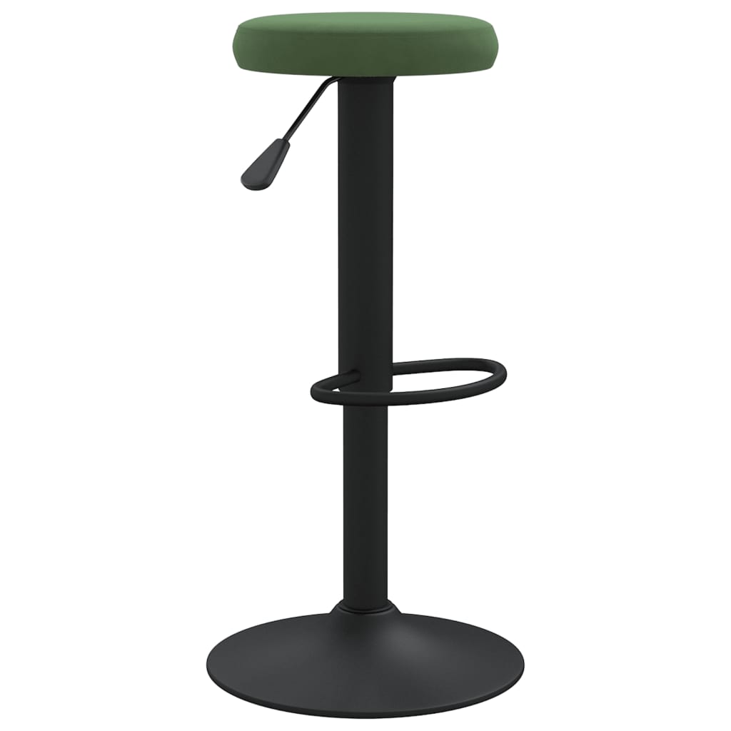 Tabourets de bar lot de 2 vert foncé velours