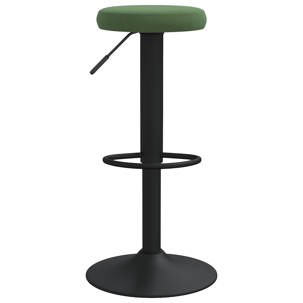 Tabourets de bar lot de 2 vert foncé velours