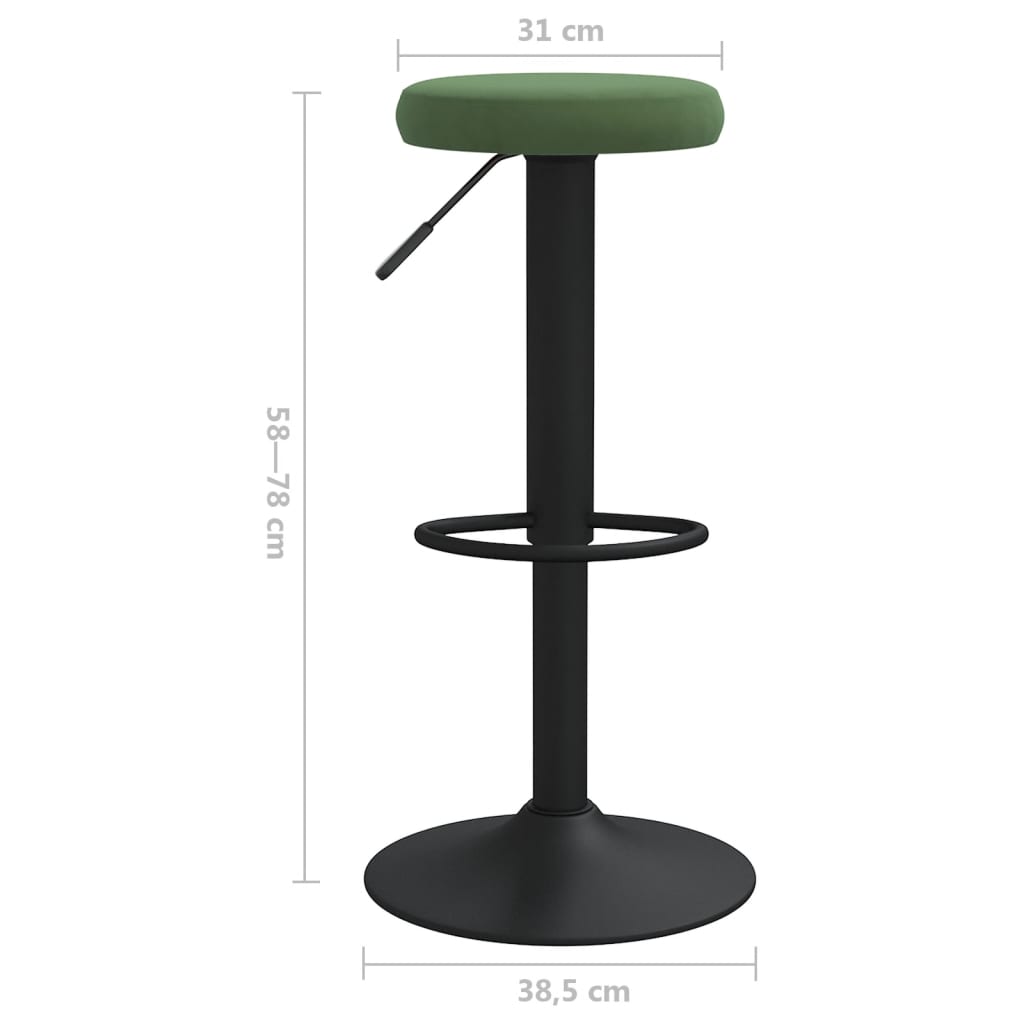 Tabourets de bar lot de 2 vert foncé velours