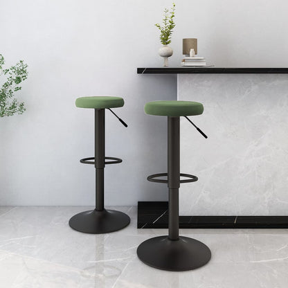 Tabourets de bar lot de 2 vert foncé velours