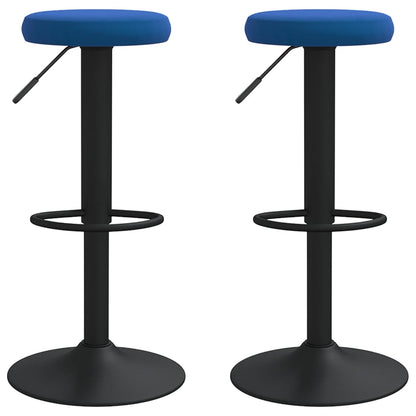 Tabourets de bar lot de 2 bleu velours