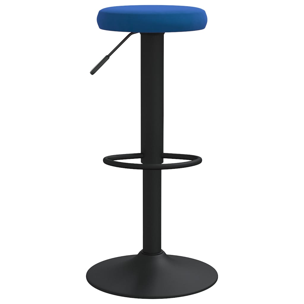 Tabourets de bar lot de 2 bleu velours