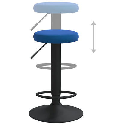 Tabourets de bar lot de 2 bleu velours