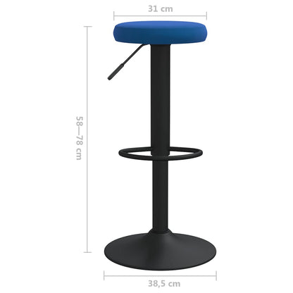 Tabourets de bar lot de 2 bleu velours