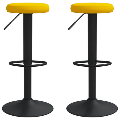 Tabourets de bar lot de 2 jaune moutarde velours