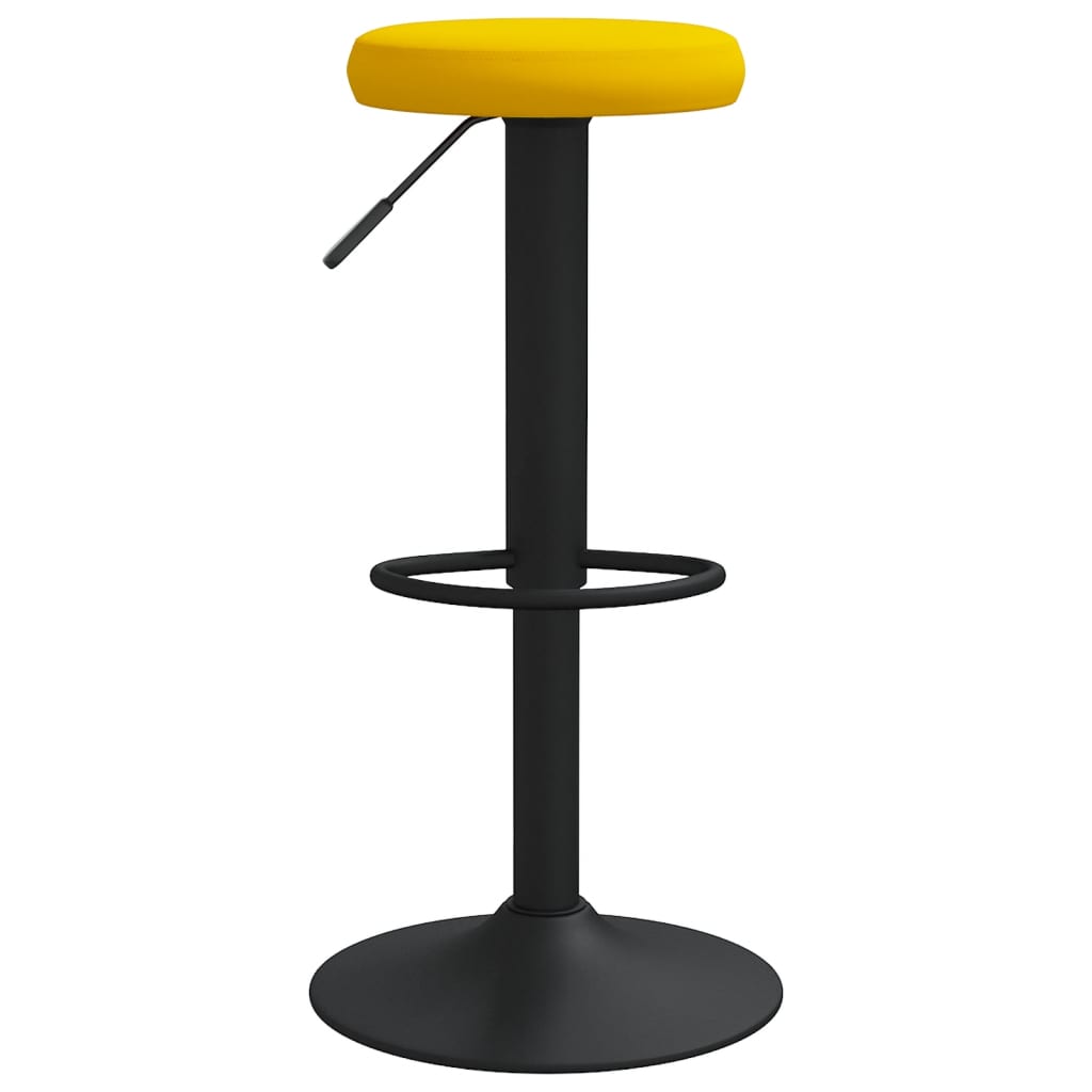 Tabourets de bar lot de 2 jaune moutarde velours