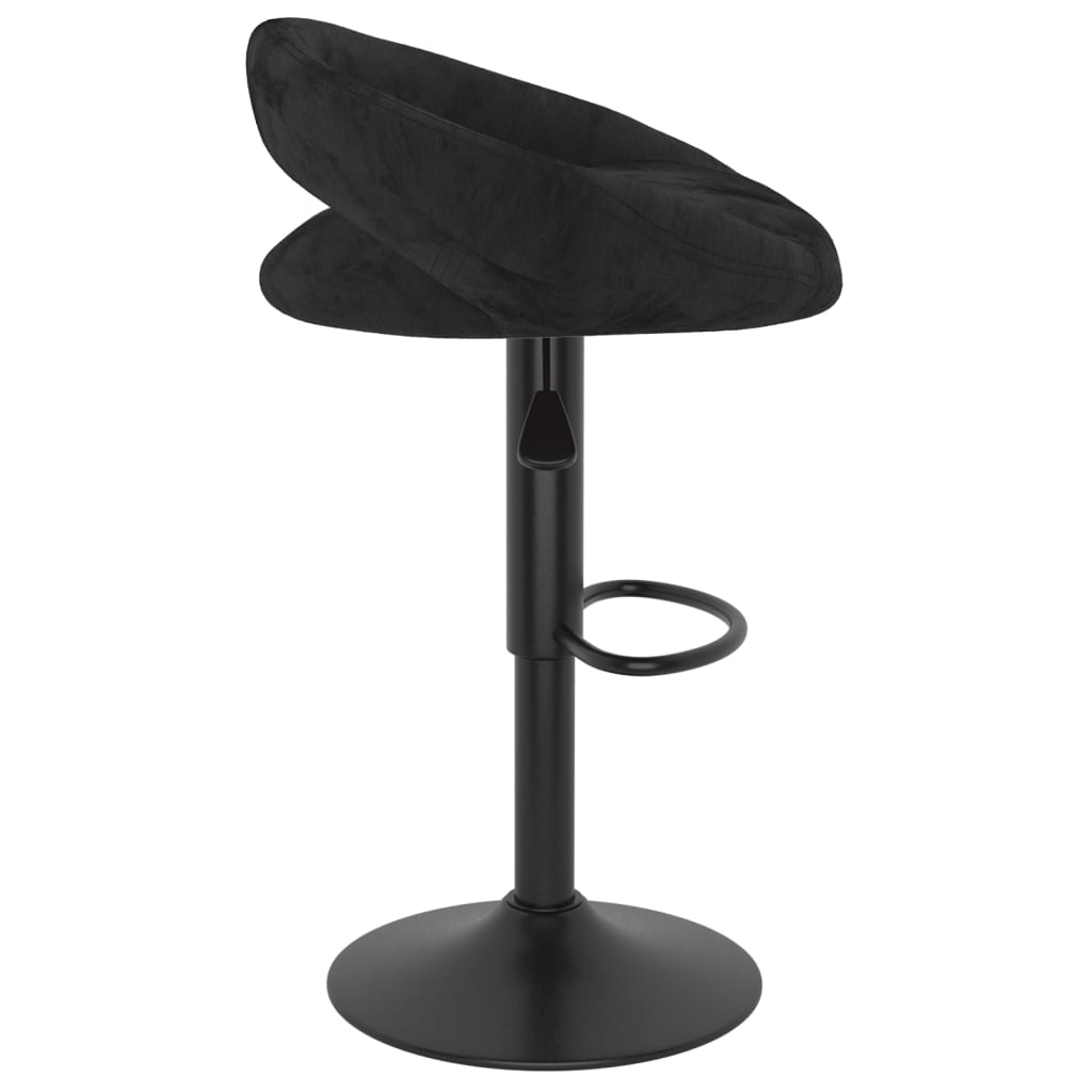 Tabourets de bar lot de 2 noir velours