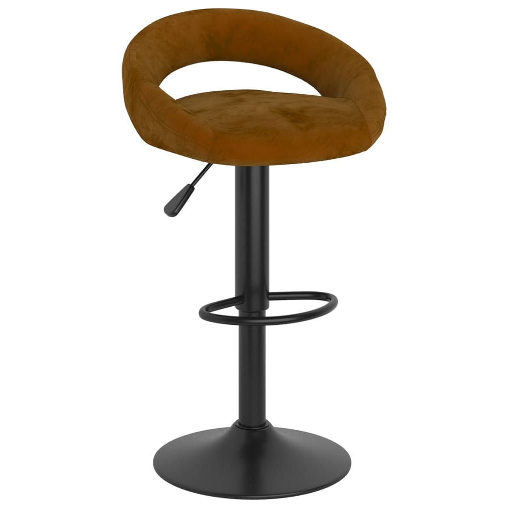 Tabourets de bar lot de 2 marron velours