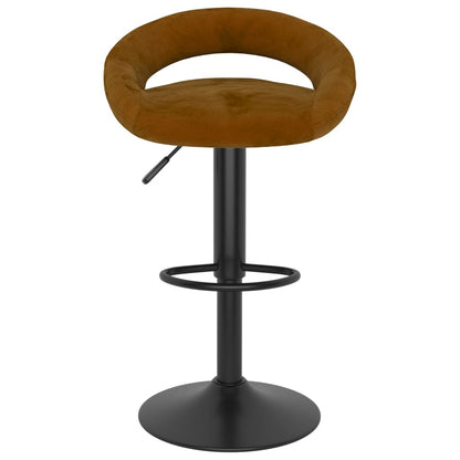 Tabourets de bar lot de 2 marron velours