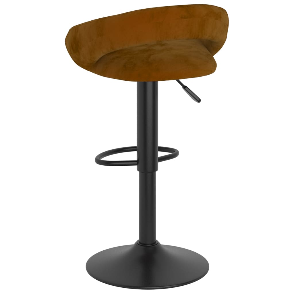 Tabourets de bar lot de 2 marron velours