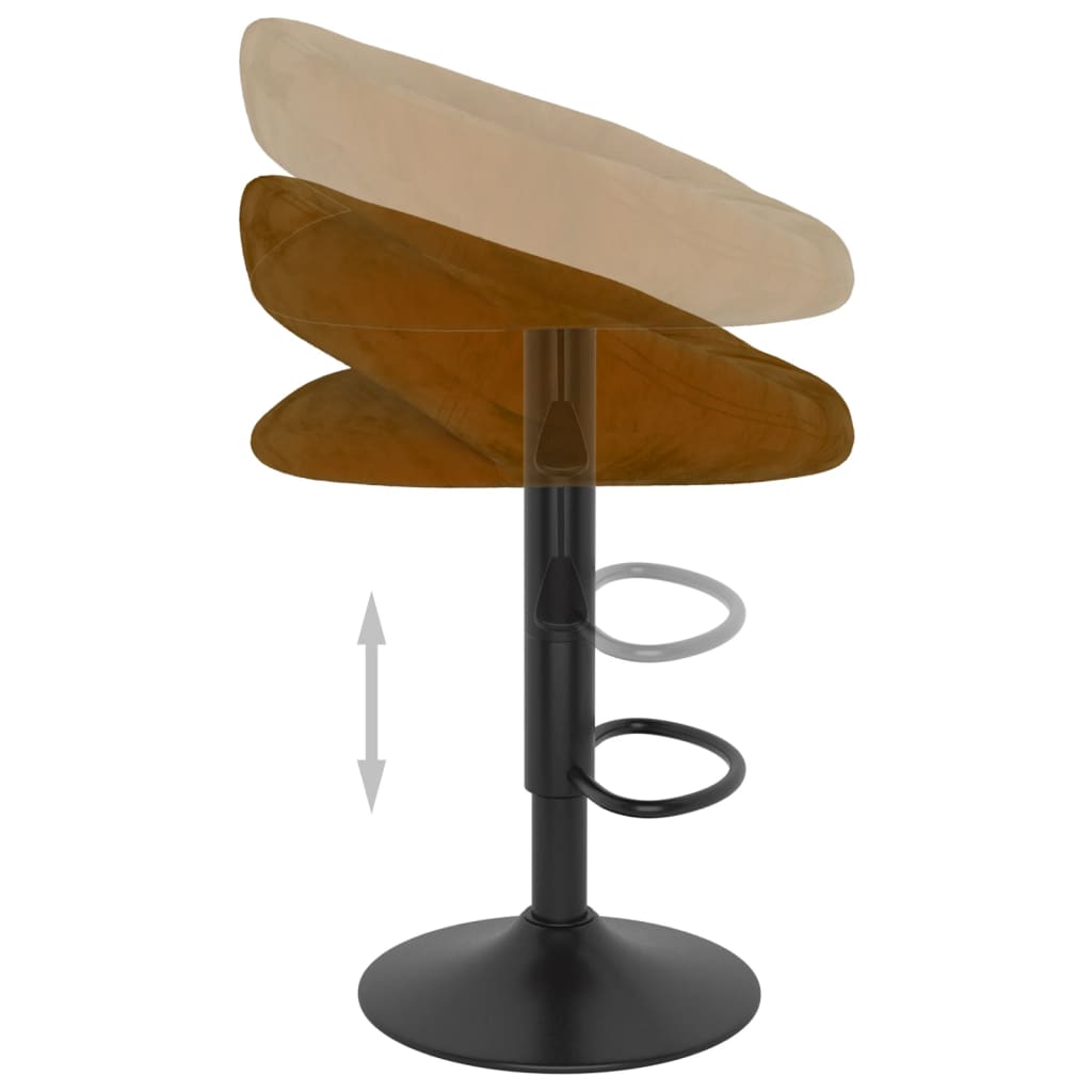 Tabourets de bar lot de 2 marron velours