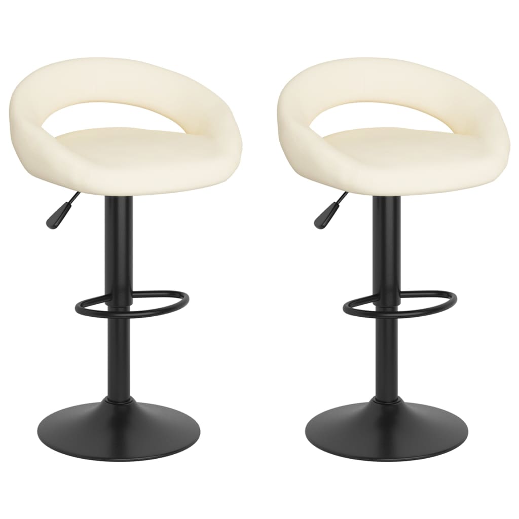 Tabourets de bar lot de 2 crème velours