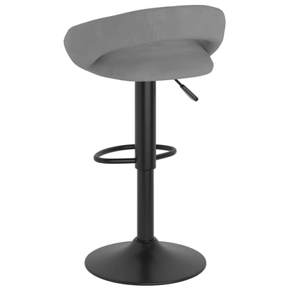 Tabourets de bar lot de 2 gris clair velours