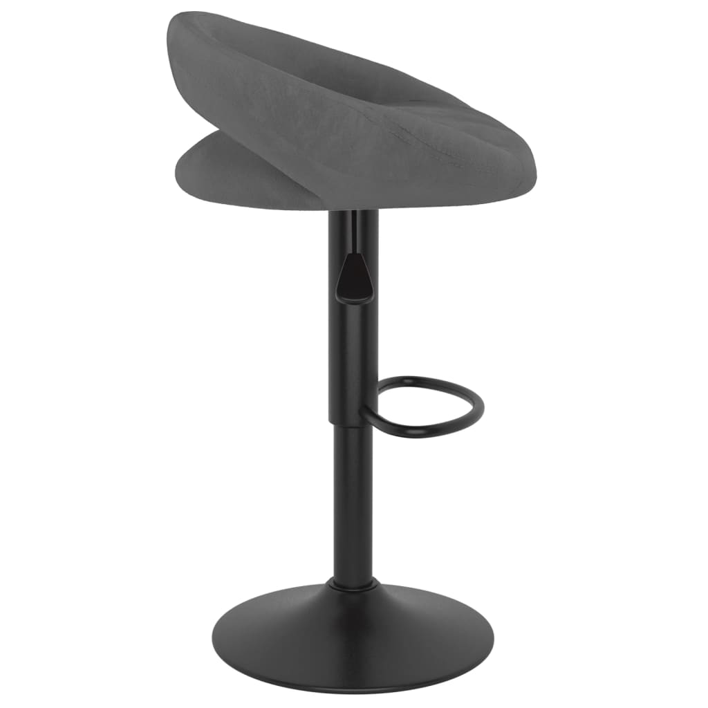 Tabourets de bar lot de 2 gris foncé velours