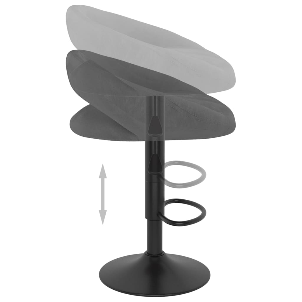 Tabourets de bar lot de 2 gris foncé velours