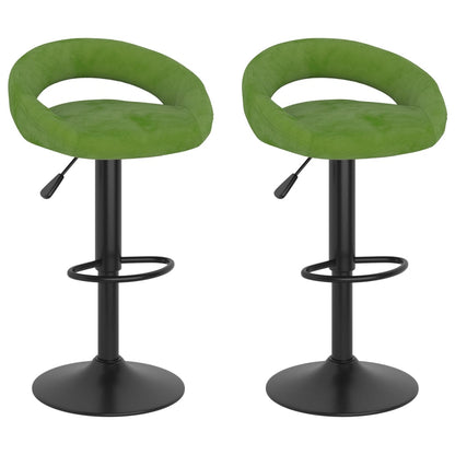 Tabourets de bar lot de 2 vert clair velours