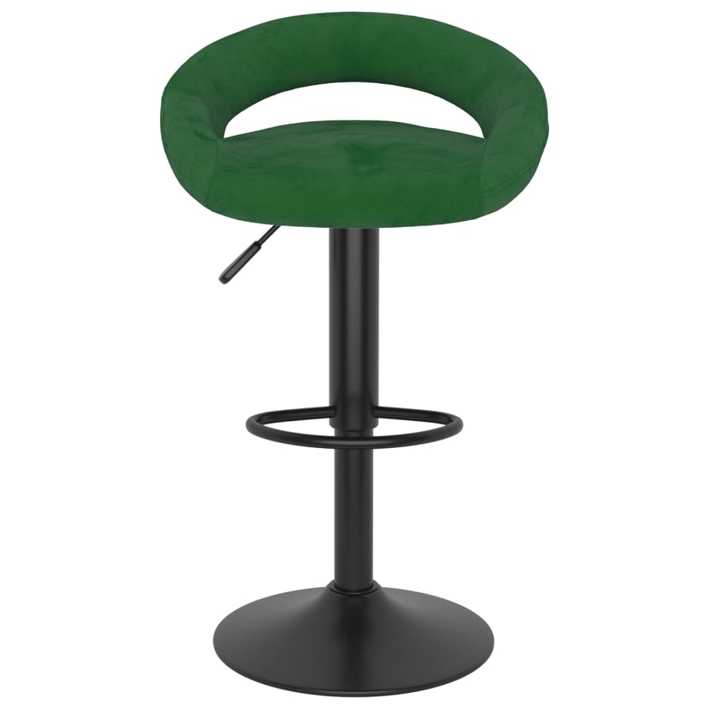 Tabourets de bar lot de 2 vert foncé velours