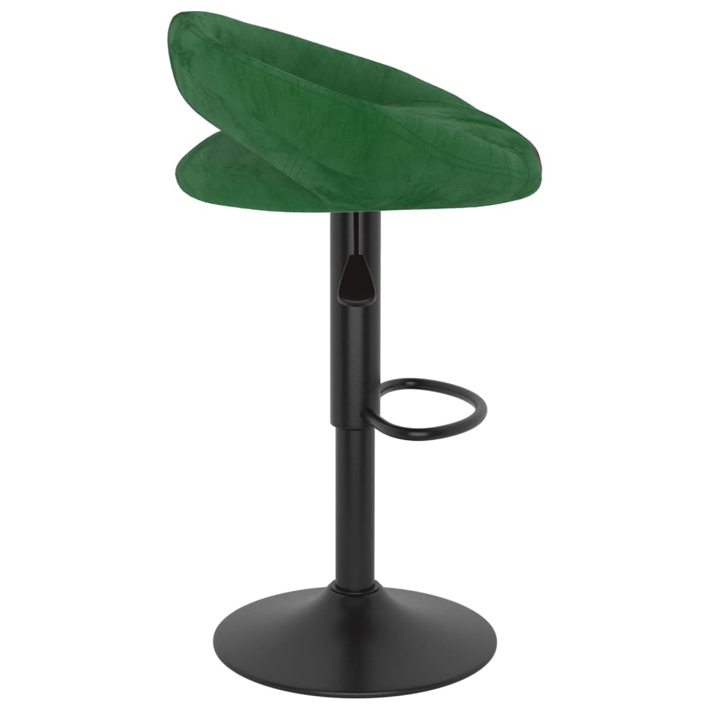 Tabourets de bar lot de 2 vert foncé velours