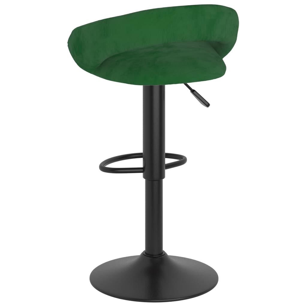 Tabourets de bar lot de 2 vert foncé velours