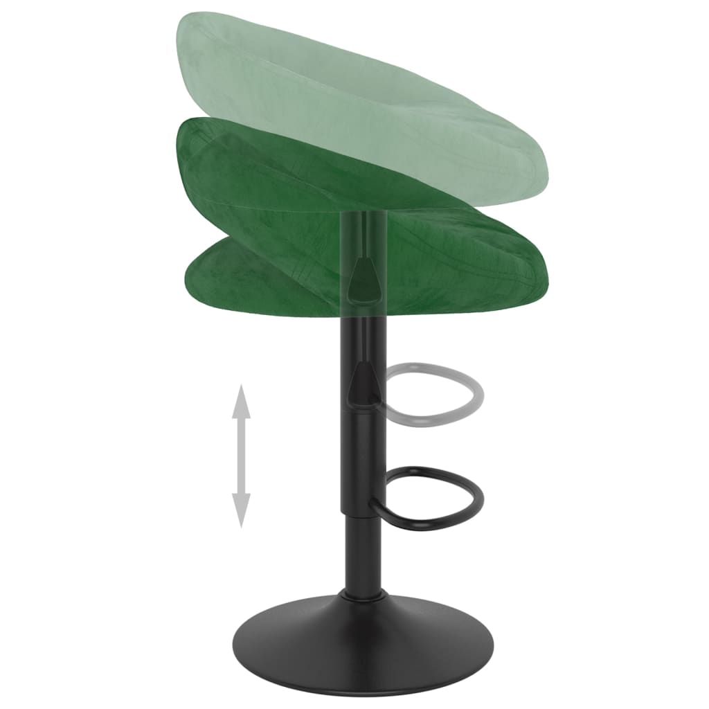 Tabourets de bar lot de 2 vert foncé velours