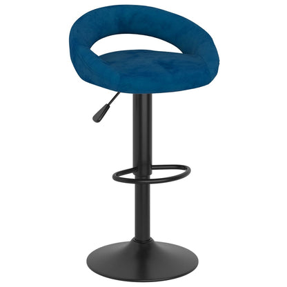 Tabourets de bar lot de 2 bleu velours