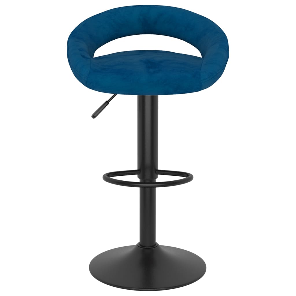 Tabourets de bar lot de 2 bleu velours