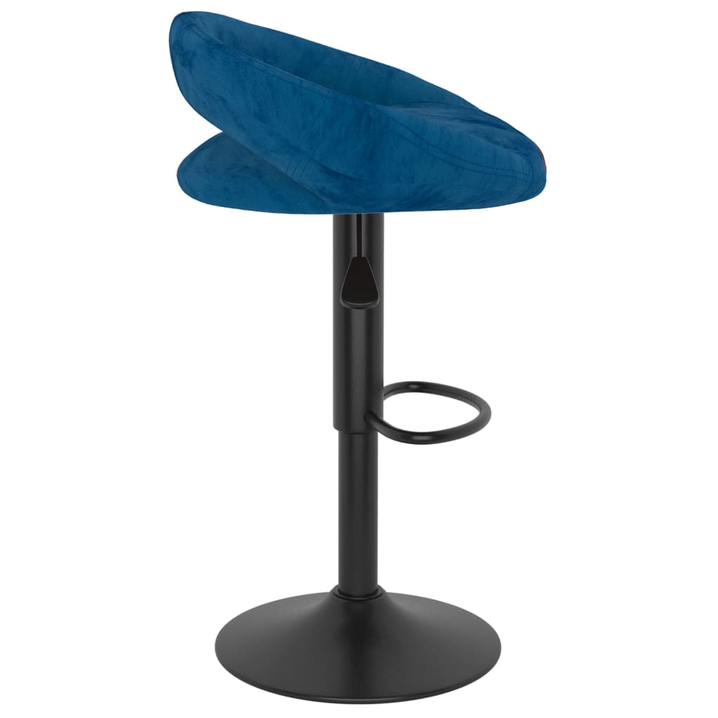 Tabourets de bar lot de 2 bleu velours