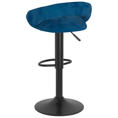 Tabourets de bar lot de 2 bleu velours