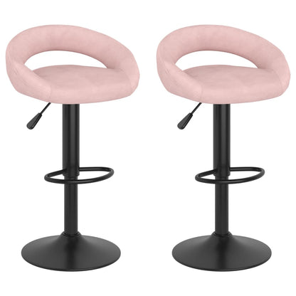 Tabourets de bar lot de 2 rose velours